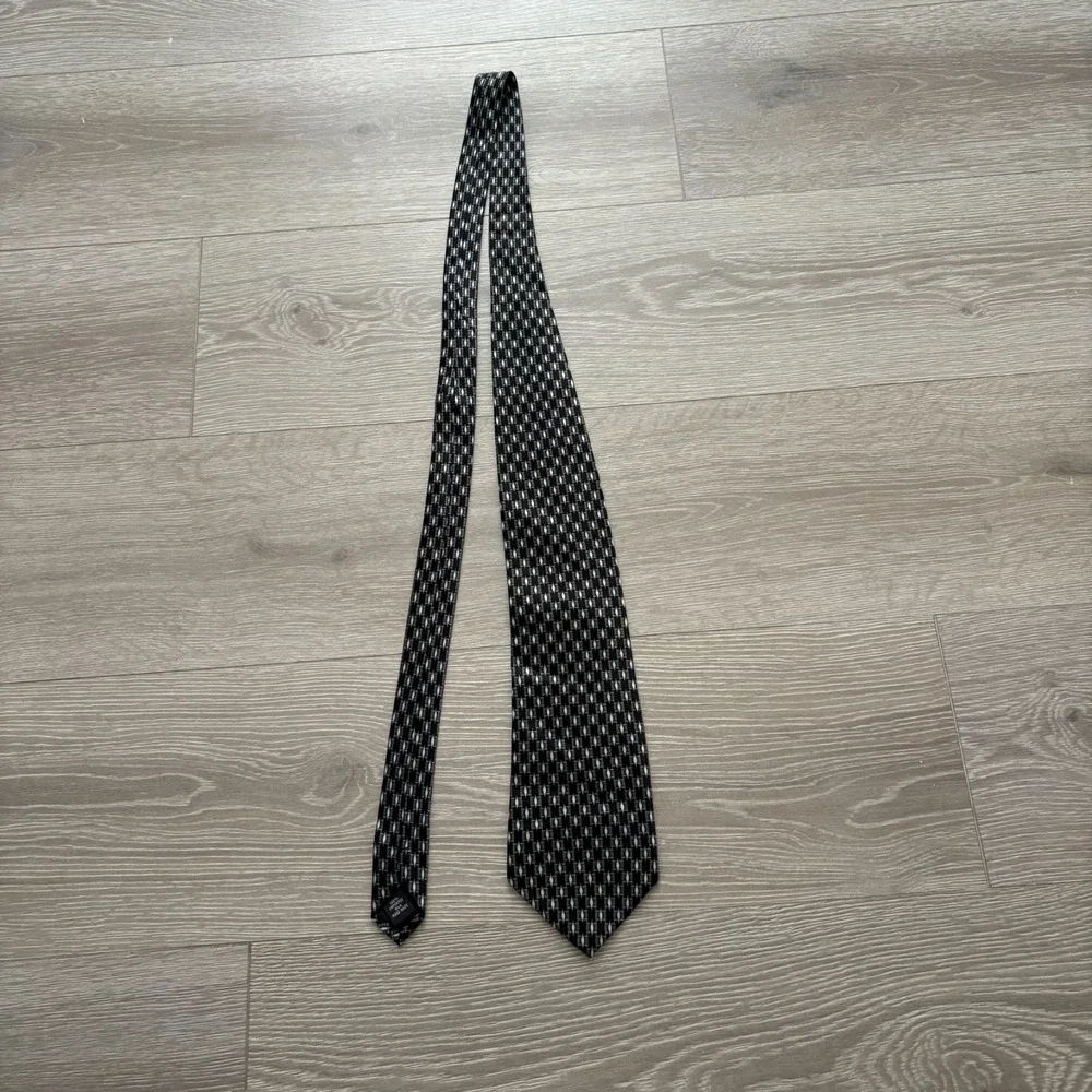 Ziggurat By Mulberry Neckwear Mens Black White‎ Geometric Classic Silk Neck Tie